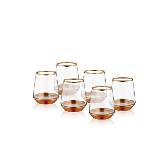 The Mia Glam Su Bardağı Kısa Bakır 6 Parça Glm0049