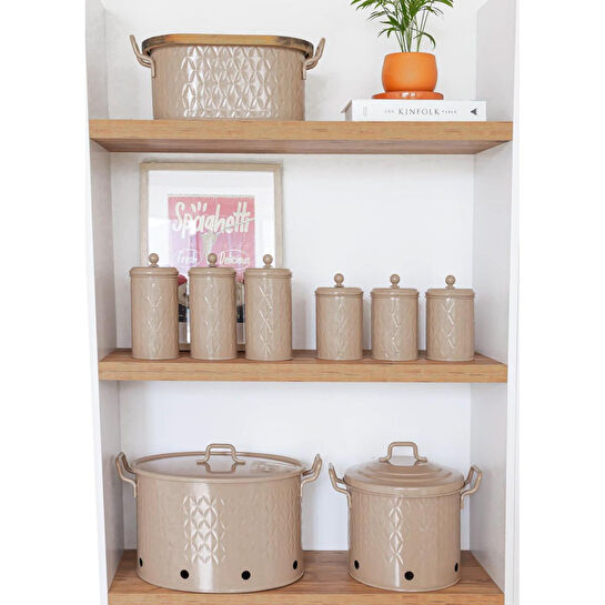 The Mia Prizma Çay Şeker Kahve Kavanozu Karamel 1,20 Lt