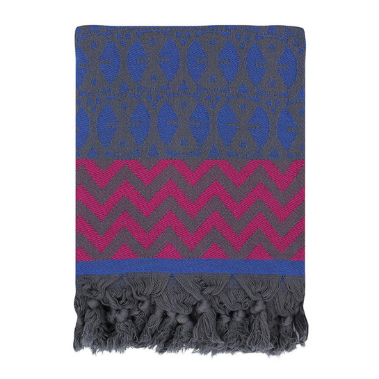 3rd Culture Mavi Antrasit Adinkra Peshtemal