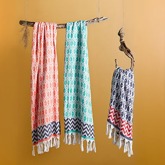 3rd Culture Coral Adinkra Peştamal