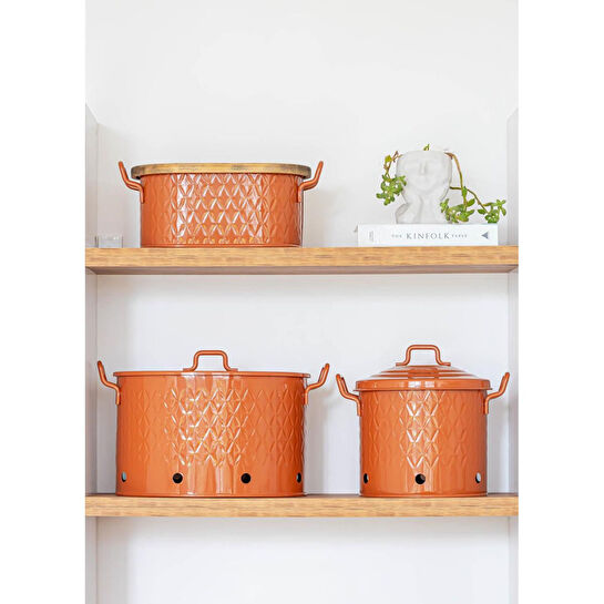 The Mia Prizma Ekmek Saklama Kabı Terracota 40x22x18 Cm