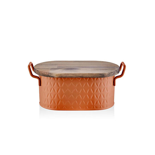 The Mia Prizma Ekmek Saklama Kabı Terracota 40x22x18 Cm