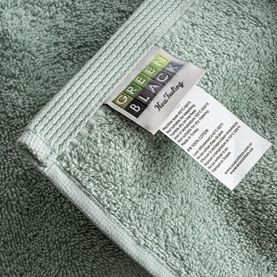 Green Black Elena Yüz Havlusu Mint