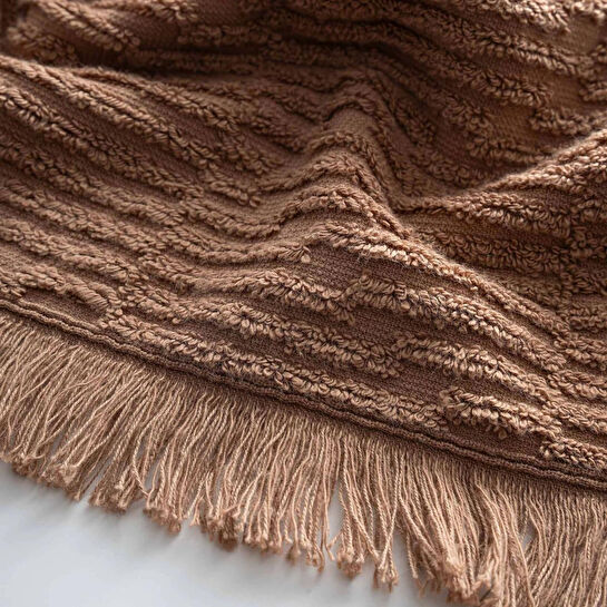 Green Black Anisa 2'li El Yüz Havlusu %100 Pamuk Penye Jakarlı Kahverengi 50x90 Cm