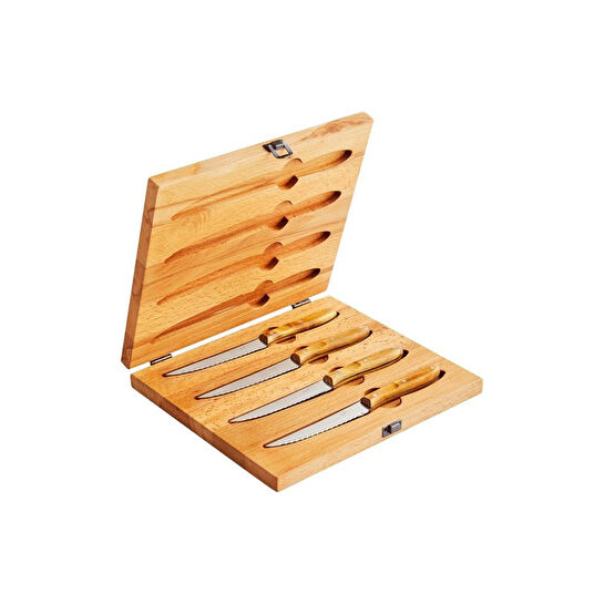 Voeux Kitchenware Ahşap Kutulu 4'lü Steak Bıçak Seti