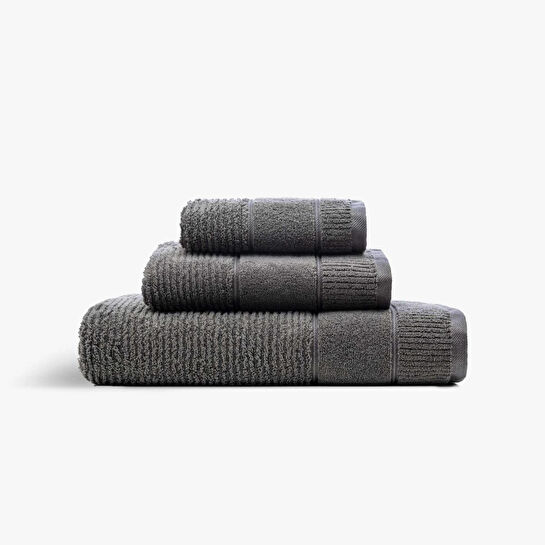 Green Black Eliza 3'lü Havlu Seti Antrasit