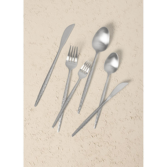 The Mia Shiny Çatal Kaşık Bıçak Takımı Mat Gümüş 36 Parça