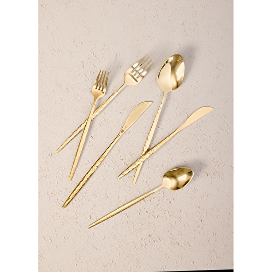 The Mia Shiny Çatal Kaşık Bıçak Takımı Gold 36 Parça