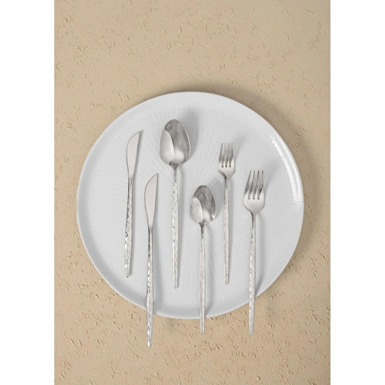 The Mia Shiny Çatal Kaşık Bıçak Takımı Gümüş 24 Parça