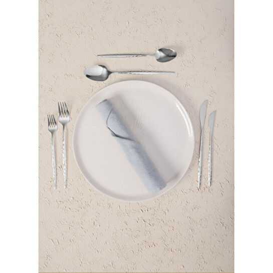 The Mia Shiny Çatal Kaşık Bıçak Takımı Gümüş 24 Parça