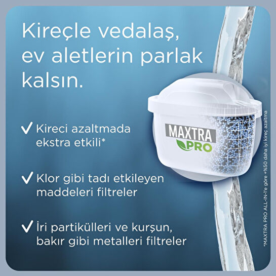 BRITA Maxtra Pro Kireç Uzmanı Yedek Su Arıtma Filtresi, 6’lı