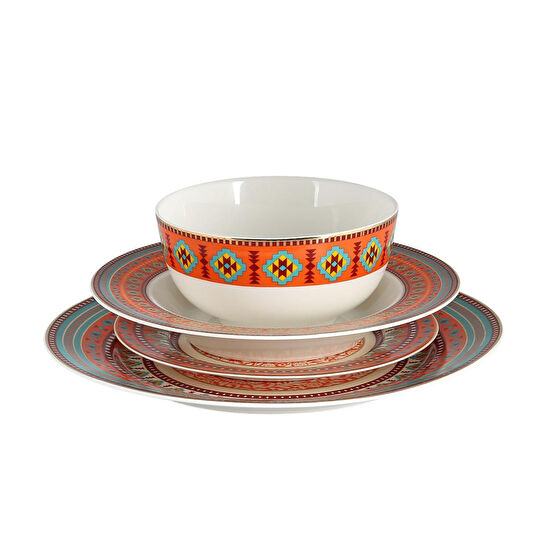 Lucky Art Celeste Bone 24 Parça Yemek Takimi