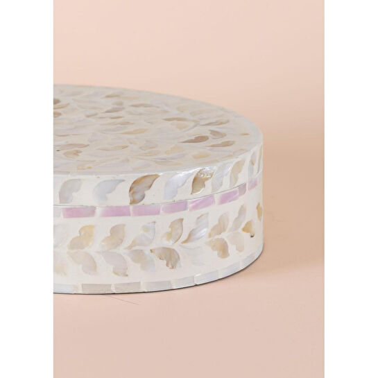 The Mia Sedef Yuvarlak Kutu 30x23x8 Cm Tlc0074