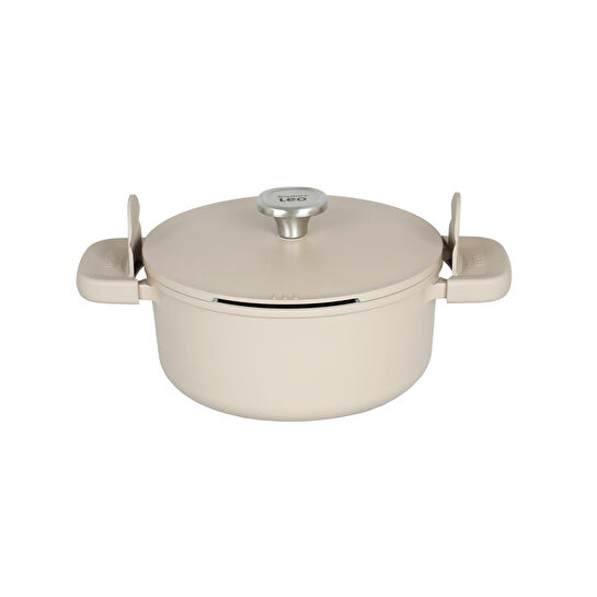 Berghoff Leo Phantom Kapakli Yapişmaz Tencere 24 Cm + Kizartma Tavasi 24 Cm Latte