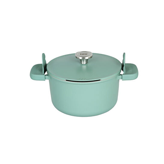 Berghoff Leo Phantom Kapakli Yapişmaz Deri̇n Tencere 24 Cm + Kizartma Tavasi 24 Cm Forest Green