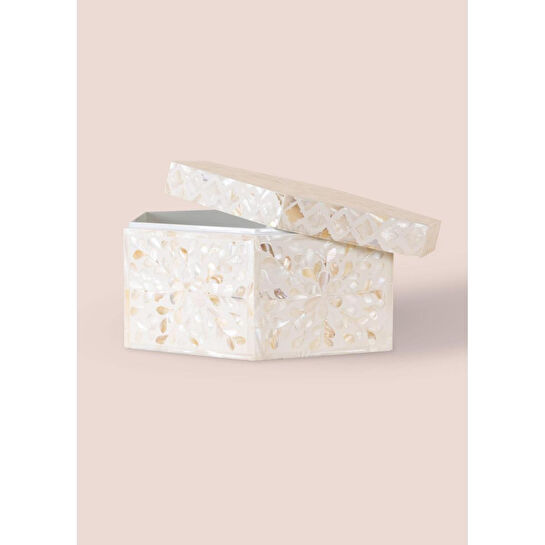 The Mia Sedef Altıgen Kutu 28x24x14 Cm Tlc0075