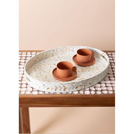 The Mia Sedef Oval Tepsi 50x36x6 Cm Tlc0078