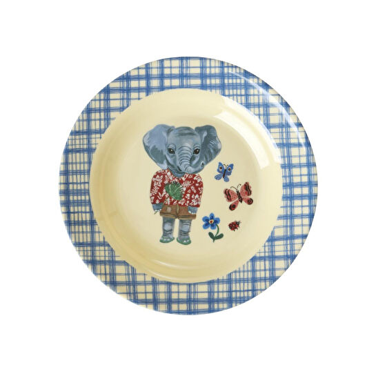 Rice Melamin Çocuk Çukur Tabak - Mavi Nathalie Lété