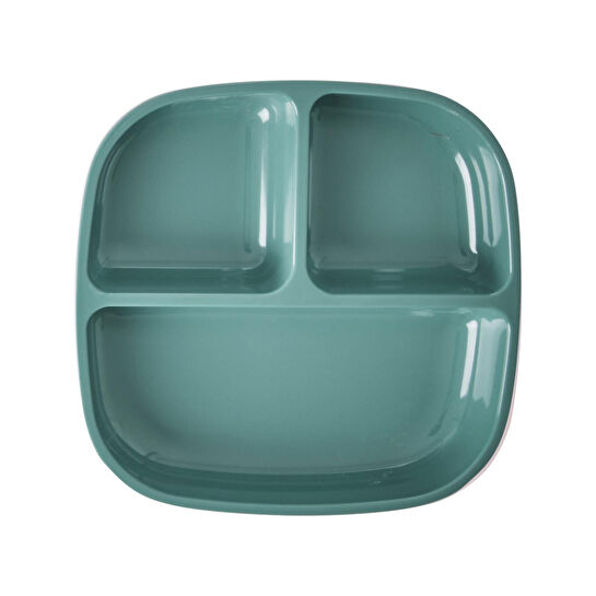 Rice Melamin 3 Bölmeli Mama Tabağı - Yeşil