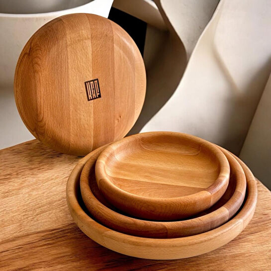 Kaf Ahşap Sunum Kasesi Kayın - M