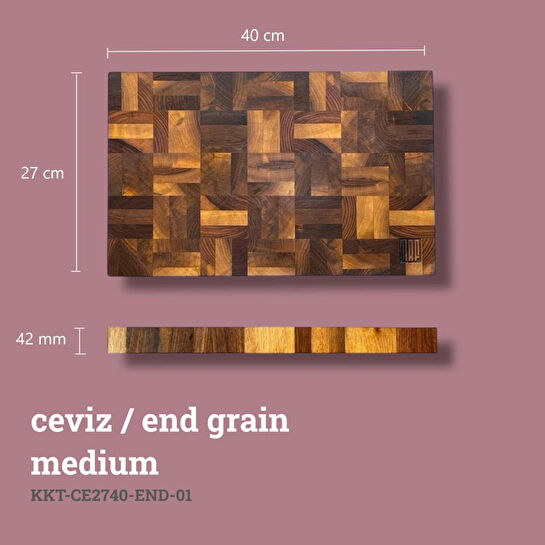 Kaf Ahşap Kesme Tahtası Ceviz (End Grain) - M