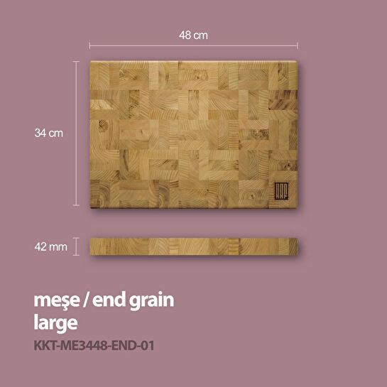 Kaf Ahşap Kesme Tahtası Kestane (End Grain) - L