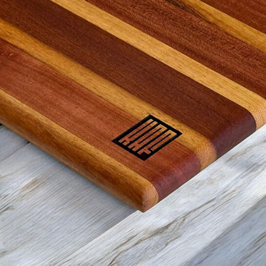 Kaf Ahşap Lüks Kesme Tahtası Sapelli - M