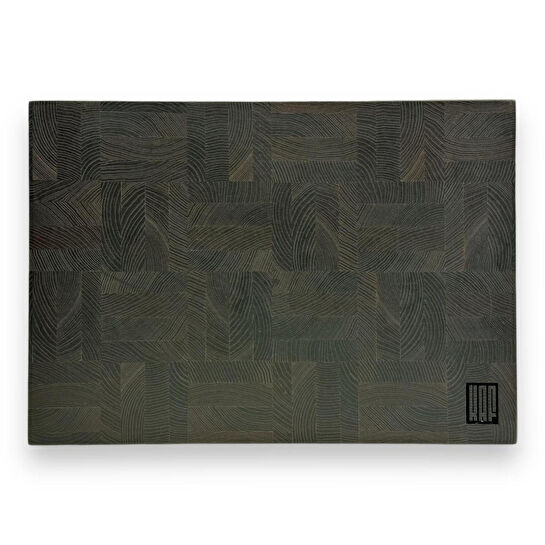 Kaf Ahşap Kesme Tahtası Dişbudak Siyah (End Grain) - L