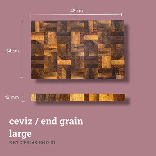 Kaf Ahşap Kesme Tahtası Ceviz (End Grain) - L