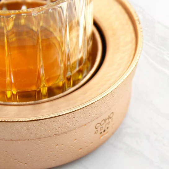 Coho Objet Coho Patron Dövme Bakır Whiskey Keyf & Bakır Bardak Altlık& Whiskey Bardak Seti