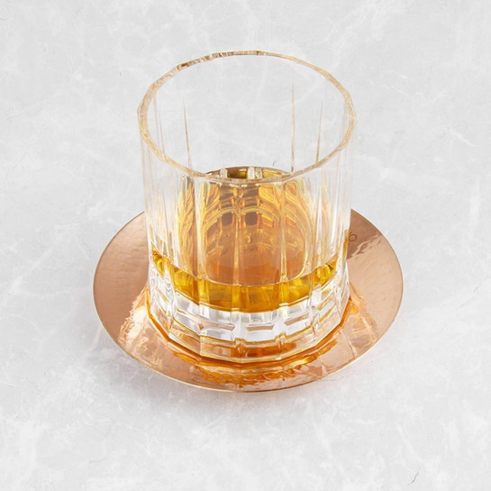 Coho Objet Coho Patron Dövme Bakır Whiskey Keyf & Bakır Bardak Altlık& Whiskey Bardak Seti