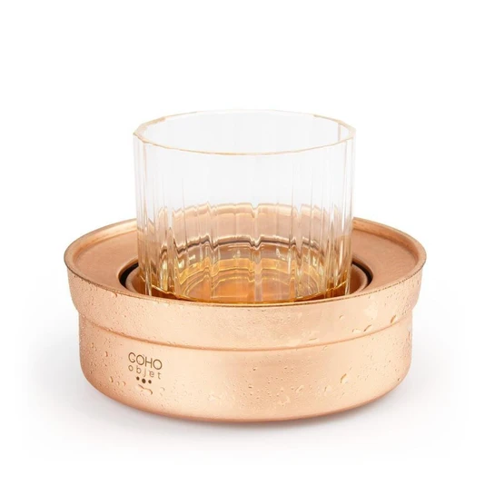 Coho Objet Coho Patron Dövme Bakır Whiskey Keyf & Bakır Bardak Altlık& Whiskey Bardak Seti