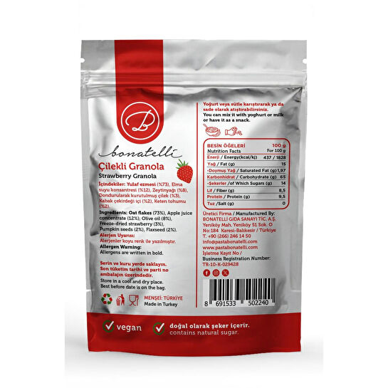 Bonatelli Çilekli Granola 300 G