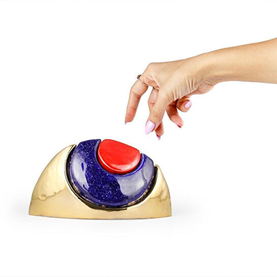 Coho Objet Coho Art El Yapımı Seramik Altın Nazar Göz Dekoratif Obje