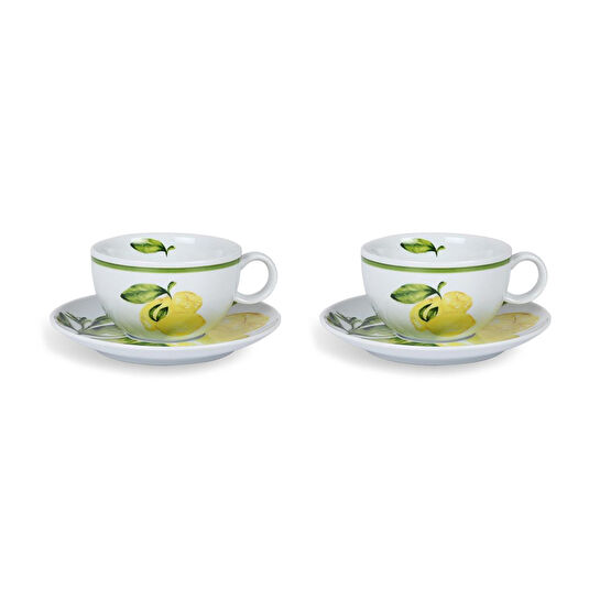 Fern&Co Citrus Collection Porselen 2 Li Çay Fincan Seti /hediye Kutulu