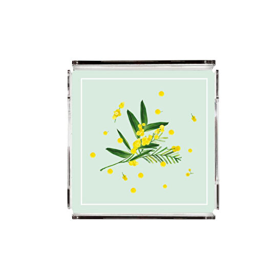 Fern&Co Fleur De Mimosa Collection Kare Büyük Boy Tepsi