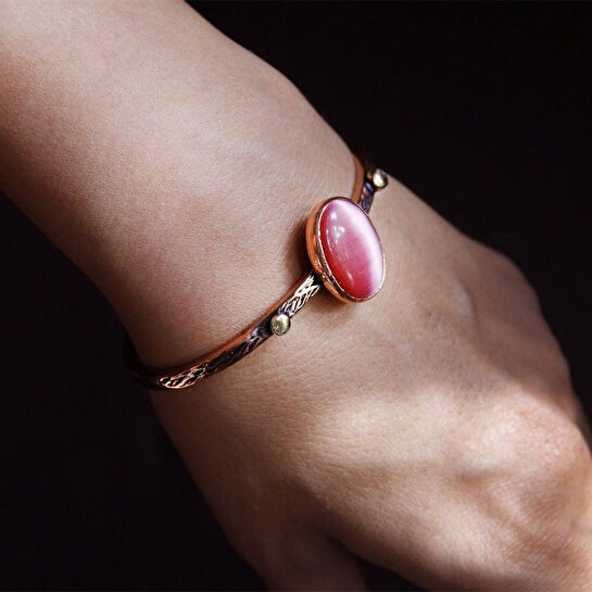 Coho Objet Coho Tılsım Kedi Gözü Taşlı El İşleme Eyes Bileklik