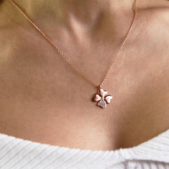 Coho Objet Coho Silver Four-leaf Clover El Yapımı Gümüş Yonca Kolye