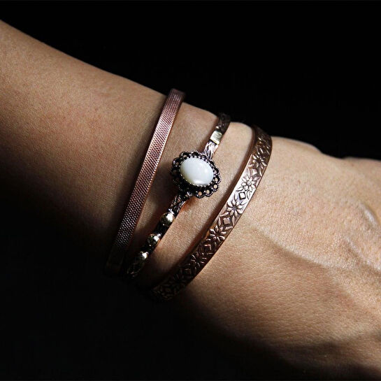 Coho Objet Coho Tılsım Sedef Taşlı El İşleme Pearl Bileklik