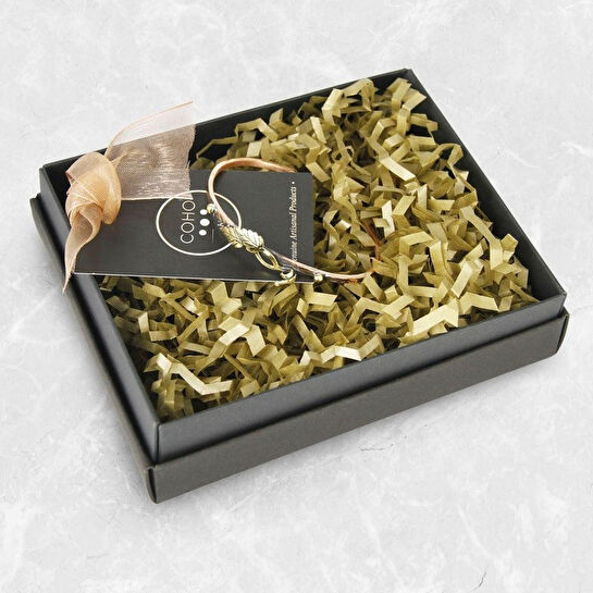 Coho Objet Coho Tılsım İkiz Yapraklı Bakır El İşleme Bileklik