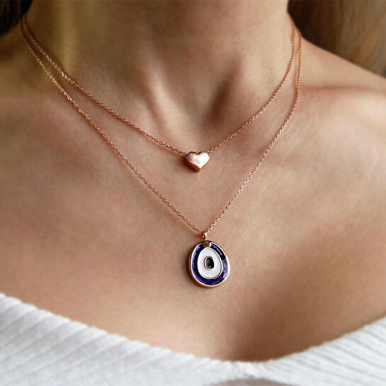 Coho Objet Coho Silver Celestia&astra Eye El Yapımı Gümüş Nazar&kalp Kolye Seti