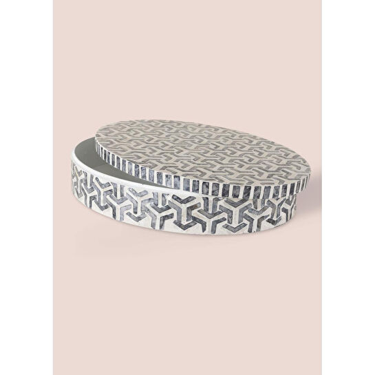 The Mia Sedef Yuvarlak Kutu 40x30x8 Cm Tlc0089