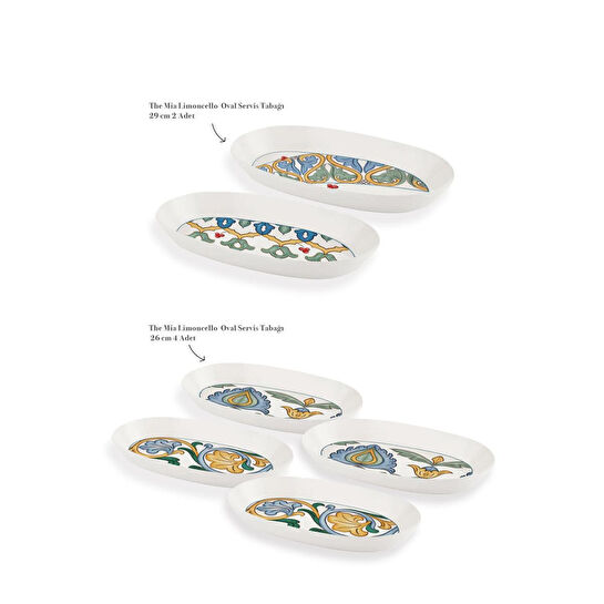 The Mia Limoncello Oval Servis Takımı 6 Parça
