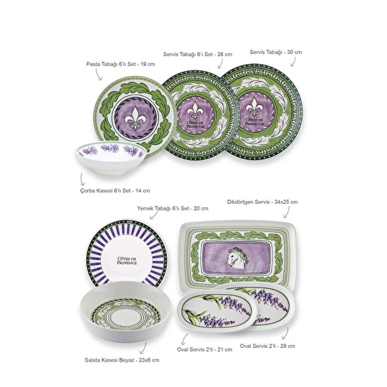 The Mia Provence Yemek Takımı 6 Kişilik 31 Parça