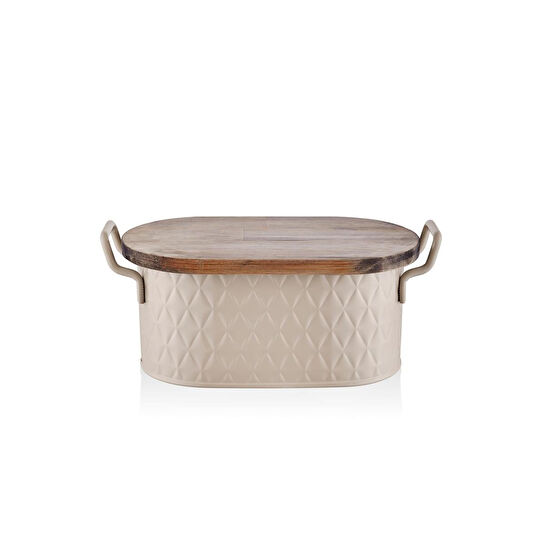 The Mia Prizma Ekmek Saklama Kabı Karamel 40x22x18 Cm
