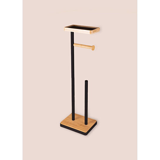 The Mia Tepsili Tuvalet Kağıdı Standı Siyah Glv0756