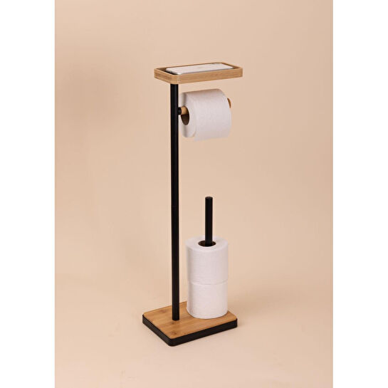 The Mia Tepsili Tuvalet Kağıdı Standı Siyah Glv0756