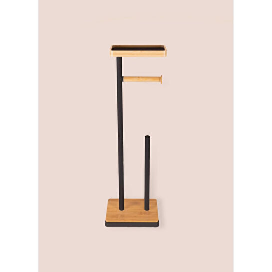 The Mia Tepsili Tuvalet Kağıdı Standı Siyah Glv0756