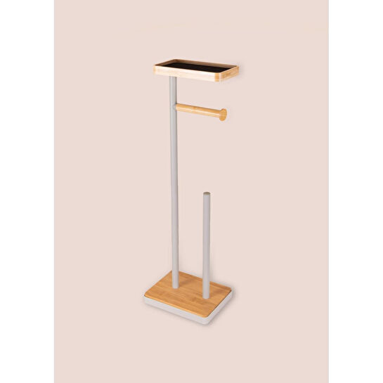 The Mia Tepsili Tuvalet Kağıdı Standı Gri Glv0758