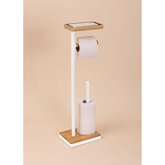 The Mia Tepsili Tuvalet Kağıdı Standı Beyaz Glv0757